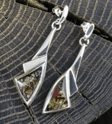 WISLA, BOUCLES D'OREILLES EN AMBRE, ARGENT - AMBRE ET ARGENT