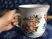 HUGE MUG, 1.4 L, CZECH HANDPAINTED CERAMICS - TRADITIONAL CZECH CERAMICS