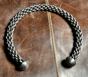 HAND FORGED AND BRAIDED STEEL TORC - FORGED JEWELRY, TORCS, BRACELETS