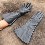 FENCING LEATHER GLOVES BLACK - LEATHER ARMOUR/GLOVES