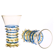 VERRE À DÉCOR BLEU, 13ÈME SIÈCLE - RÉPLIQUES HISTORIQUES DE VERRE