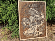 PERUN WALL DECORATION, WOOD 30X40 - WOODEN STATUES, PLAQUES, BOXES