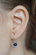 KAYLA, EARRINGS, GARNET, SILVER - EARRINGS WITH GEMSTONES, SILVER