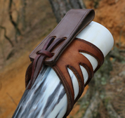 HORN HOLDER, LEATHER, DE LUXE - DRINKING HORNS