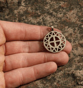 SUN AND CROSS, BRONZE PENDANT - PENDANTS, NECKLACES