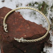 HUGINN AND MUNINN, VIKING BRASS ARM RING - WIKINGER, SLAWISCHE, KELTISCHE ARMBÄNDER - BRONZE