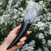 TRISKELION, CARVED DRINKING HORN 0,3L - DRINKING HORNS