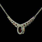 LORINA, GARNET, CZECH JEWEL, NECKLACE - GARNET JEWELRY - CZECH MADE