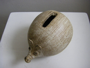 HEDGEHOG, CERAMIC MONEYBOX - TRADITIONAL CZECH CERAMICS