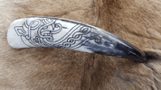 DRAGON, CARVED DRINKING HORN - DRINKING HORNS