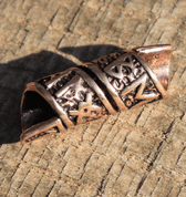 RUNES - VIKING (NOT JUST) BEARD RING, 7 MM DIAMETER, BRONZE - BRONZE HISTORICAL JEWELS