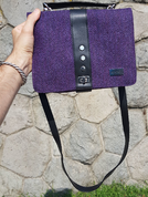 FIONA SHOULDER BAG, PURPLE, WOOL - WOOLEN HANDBAGS & BAGS