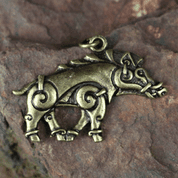 COLLACH - CELTIC BOAR PENDANT, ZINC, ANTIQUE BRASS - ALL PENDANTS, OUR PRODUCTION