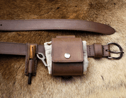 LEATHER BELT WITH FORGED BUCKLE, PERUNIKA SYSTEM - BUSHCRAFT