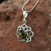 ZVEZDA, PENDANT, BALTIC AMBER, SILVER - AMBER JEWELRY