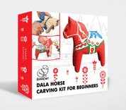 DIY02 – DALA HORSE CARVING KIT – COMPLETE STARTER WHITTLING KIT - FORGED CARVING CHISELS