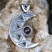 LUNA-ANHÄNGER, GRANAT, SILBER 925 11G - ANHÄNGER - SCHMUCK, SILBER