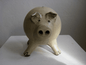 PIG CERAMIC MONEY BOX - TRADITIONAL CZECH CERAMICS