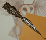 OWL, LETTER OPENER - PEWTER FIGURES