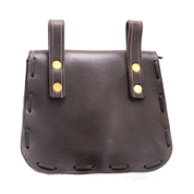 LEATHER HISTORICAL BELT BAG, ANTLER, BROWN - BAGS, SPORRANS