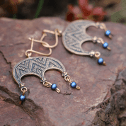 JOVANKA, EARRINGS, BRONZE, BLUE - EARRINGS - BRONZE