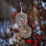 VEGVISIR, ICELANDIC RUNE EARRINGS, BRONZE - EARRINGS - BRONZE