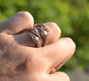 DINOSAUR RING, ADJUSTABLE SIZE, BRONZE - DINOSAUR PENDANTS