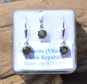 OCTANTIS, CZECH MOLDAVITE STERLING SILVER SET AG 925 - MOLDAVITE