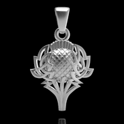 SCOTTISH THISTLE, SILVER PENDANT - PENDANTS