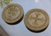 ECU OF CHARLES VIII, A REPLICA OF A FRENCH BRASS COIN - MEDIEVAL AND RENAISSANCE COINS