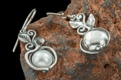 SYLVESTRA, BOUCLES D'OREILLES, PERLE, ARGENT - BOUCLES D'OREILLES, PIERRES PRÉCIEUSES, ARGENT