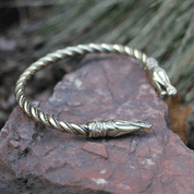 URNES STYLE BRASS BRACELET - VIKING, SLAVIC, CELTIC BRACELETS - BRONZE AND BRASS