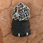 GRACA PENDENTIF EN ARGENT, MOLDAVITE - BIJOUX À MOLDAVITES TCHÈQUES