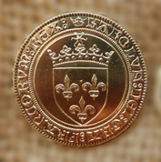 ECU OF CHARLES VIII, A REPLICA OF A FRENCH BRASS COIN - MEDIEVAL AND RENAISSANCE COINS