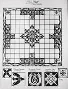 HNEFATAFL OU TAFL, JEU DE SOCIÉTÉ VIKING - CASE EN CUIR ET PIERRES - VIKING - PLATEAU DE JEU