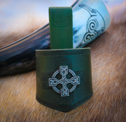 HORN HOLDER, LEATHER, CELTIC CROSS - DRINKING HORNS