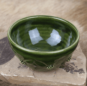 GREEN MEDIEVAL BOWL 10 CM - TASSES, ASSIETTES, TASSES