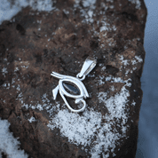 HORUS' EYE, SILVER AND MOLDAVITE - PENDANTS