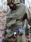 ENSEMBLE BUSHCRAFT POUR ÉPICES, AMPOULES ET POCHETTE EN CUIR, SYSTÈME PERUNIKA - BUSHCRAFT, RECONSTITUTION, ACCESSOIRE