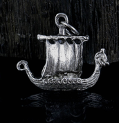 DRAKKAR, VIKING DRAGON BOAT, TIN PENDANT - VIKING PENDANTS