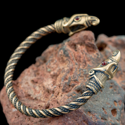 HUGINN AND MUNINN, VIKING BRACELET, BRONZE - VIKING, SLAVIC, CELTIC BRACELETS - BRONZE AND BRASS