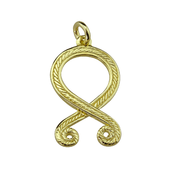 TROLL CROSS, ODAL RUNE, PENDANT, 14K GOLD - BIJOUX EN OR