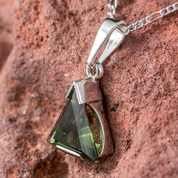 TARA, CZECH MOLDAVITE PENDANT, SILVER - MOLDAVITES, CZECH