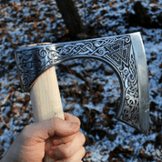 VALKNUT ETCHED VIKING AXE - HALLEBARDES, HACHES, MASSES