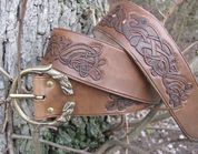 CELTIC WOLF, CARVED LEATHER BELT - GÜRTEL