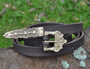 BORRE, CEINTURE EN CUIR DE STYLE VIKING, MARRON - CEINTURES EN CUIR