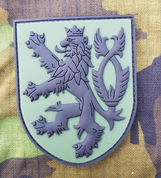 CZECH LION, RUBBER PATCH, GREEN - MILITARY PATCHES