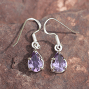 SINOPE SILVER EARRINGS, AMETHYST - OHRRINGE