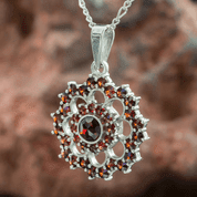 GRETA, GARNET, CZECH JEWEL, STERLING SILVER - GARNET JEWELRY - CZECH MADE