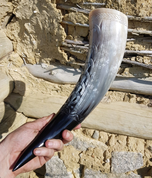 GRÍMAR, ENGRAVED DRINKING HORN, DELUXE EDITION - DRINKING HORNS